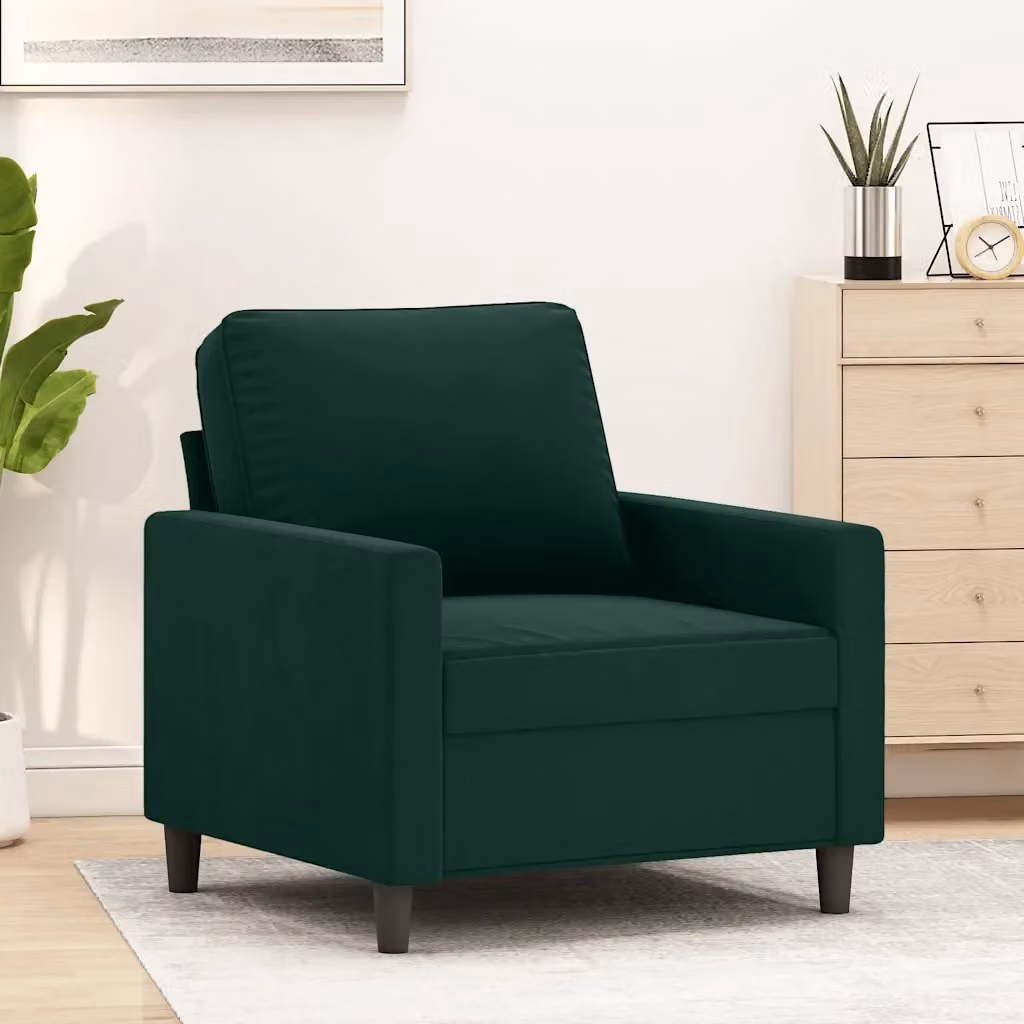 Poltrona Relax Moderna in Velluto Verde con Braccioli e Struttura in Metallo – 2