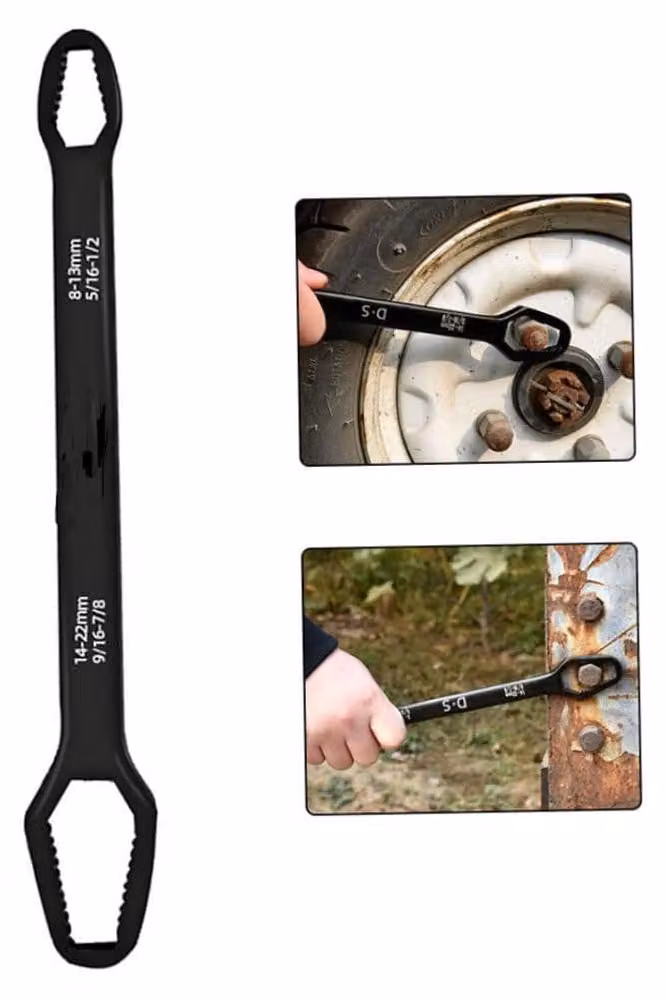 Chiave universale a due punte - Resistente e robusta - Da 8 a 22 mm - Adatta a diversi tipi di bulloni e dadi - Utensile meccanico...