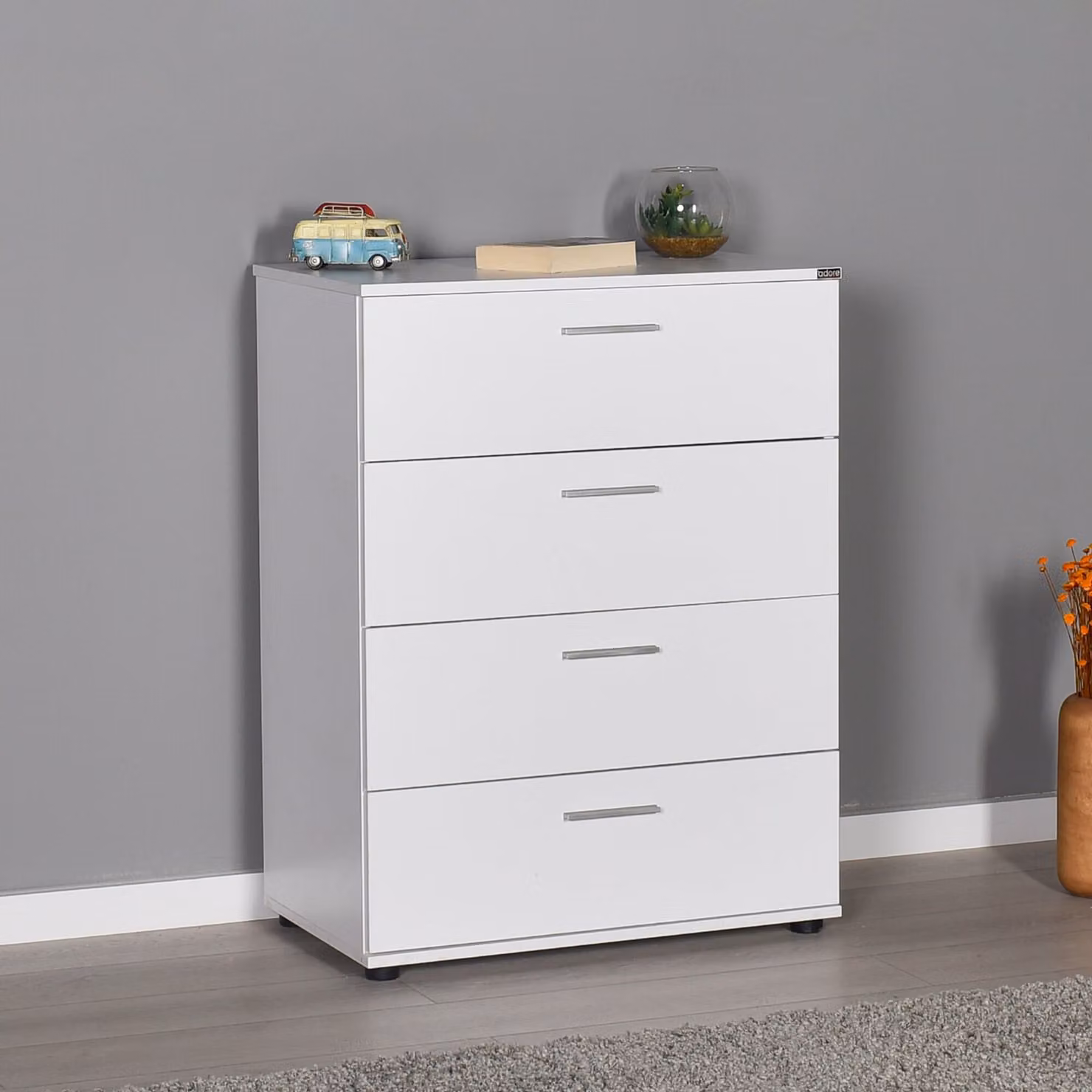 Skye Decor, Sfn-540-Bb-1, cassettiera, bianco, 100% pannelli truciolari rivestiti in melamina, 73 x 44 x 96 cm