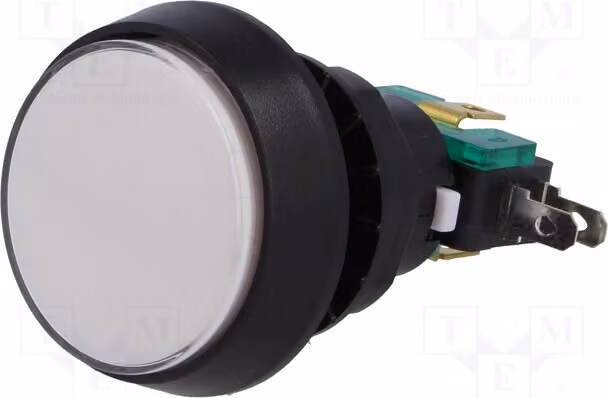 1 interruttore a pulsante, posizione: 2, diametro: 44 mm, interruttore Stard, 10A/250VAC, colore bianco, tipo di contatto: ON-(ON)