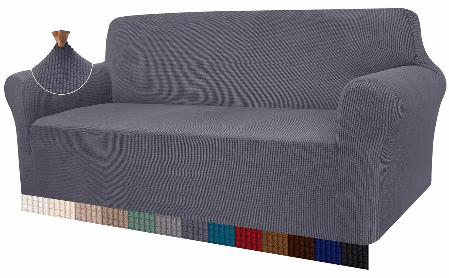 Copertura elastica per divano a 3 posti, colore grigio