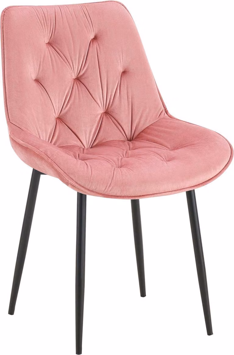 Sedia da pranzo moderna - Sedia da cucina - Elevato comfort di seduta - Rivestimento in velluto | Colore: Rosa