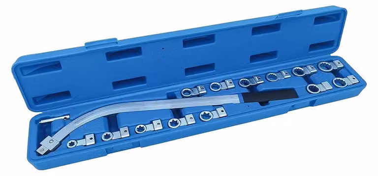 Set di utensili per la regolazione delle cinghie, composto da 15 pezzi, con impugnature ergonomiche sagomate
