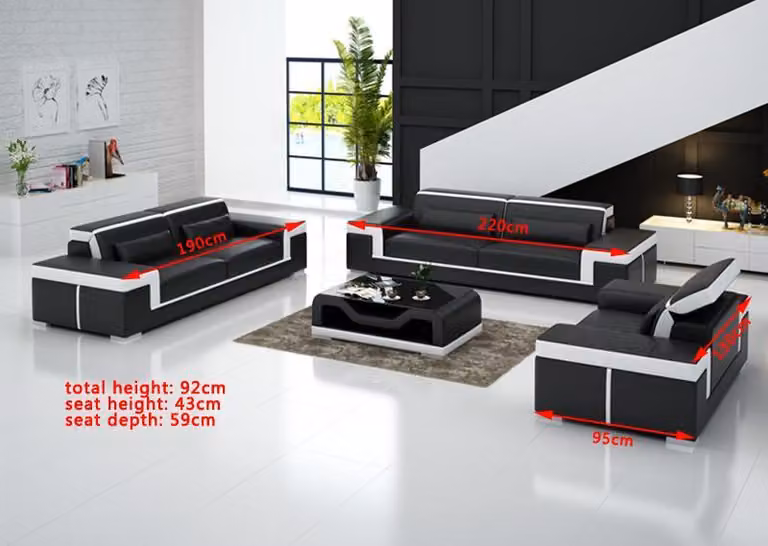 Ledersofa Couch Wohnlandschaft 3+2+1 Sitz Garnitur Design Modern Sofa jvmoebel ®