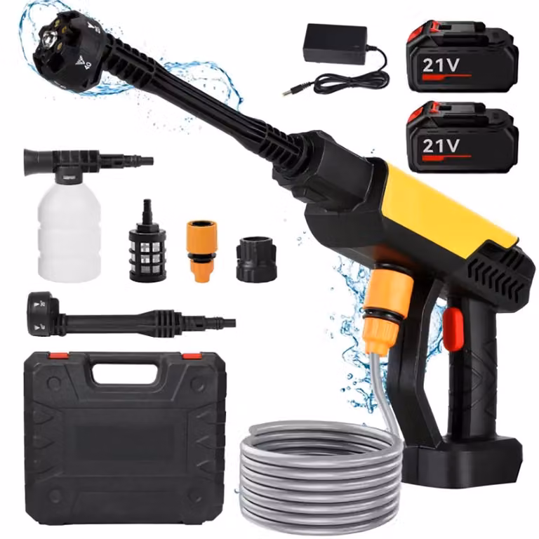 Idropulitrice ad alta pressione, compatta e maneggevole - 500 W - 70 bar - Senza fili - 2 batterie - 18 V - Ideale per la pulizia dell'auto