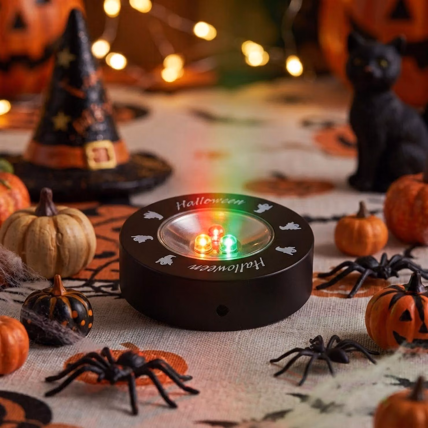 Illuminazione d'atmosfera a LED a tema Halloween - 3 LED - 3 batterie AAA