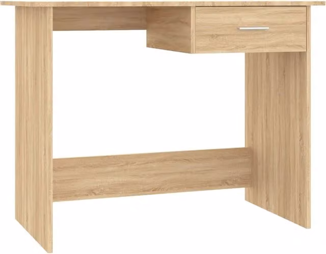 Scrivania tavolo postazione di lavoro mobile per computer studio rovere Sonoma 100 x 50 x 76 cm legno ingegnerizzato marrone 02_0023633