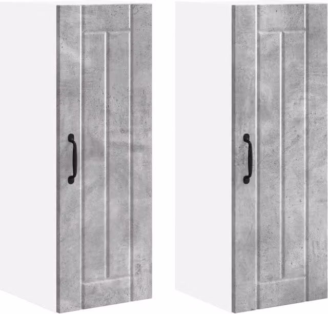 Set di 2 mobili da cucina moderni e pratici portaoggetti 30 x 31 x 80 cm in legno ingegnerizzato grigio cemento 02_0054030