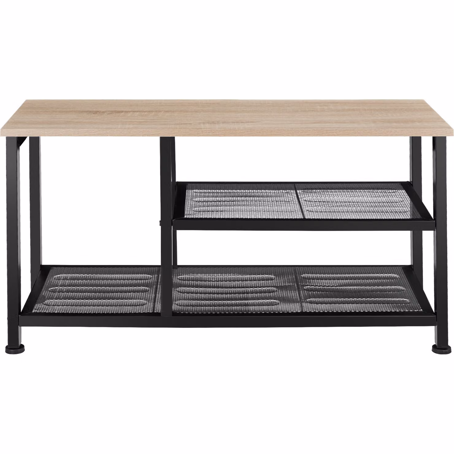 Scarpiera Industriale Tectake in Legno Rovere e Metallo, Marrone e Nero, L: 80 cm, P: 30 cm, H: 45,5 cm – 3