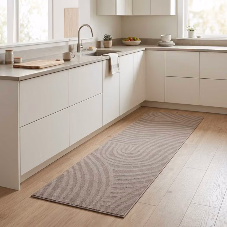 Tappeto da cucina scandinavo vidaXL marrone, lavabile e antiscivolo, L 150 cm x P 45 cm