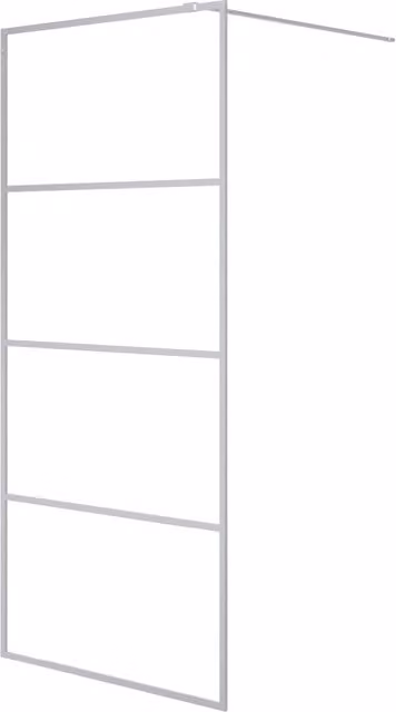 Parete Doccia Walk in DESIGN IN Argento con Vetro Trasparente ESG L: 90 cm, H: 195 cm