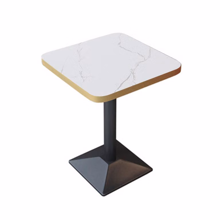 360Home Arredamento per la ristorazione: bar, caffetterie e ristoranti - Piano bianco, gambe nere, tavolo quadrato, tavolo da bistrot JB60CM