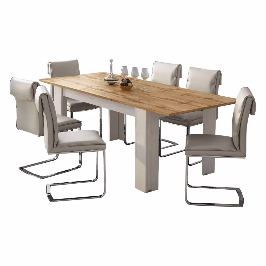 Tavolo allungabile moderno Campora bianco L 220 x P 90 x H 75 cm – 2