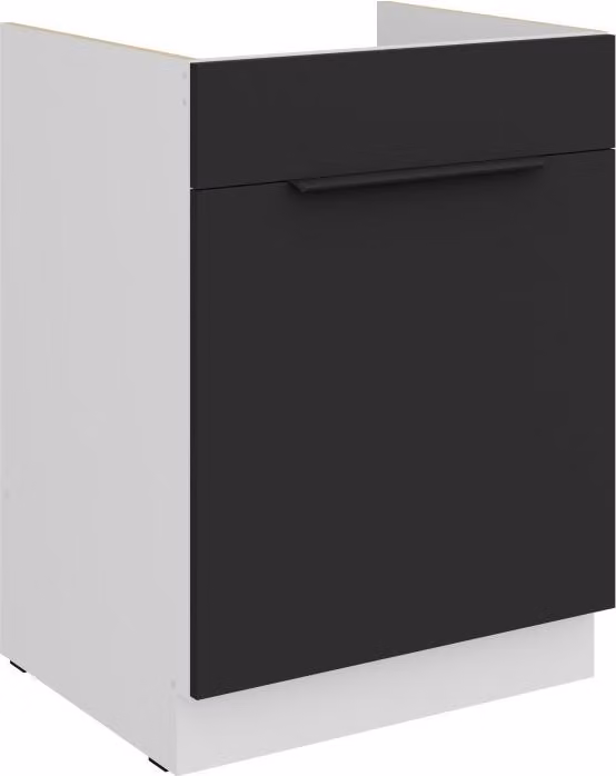 Mobile base per lavello LUNARA - larghezza 60 cm, nero / bianco