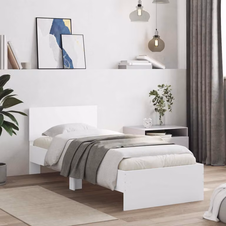 Struttura letto con testata vidaXL in legno bianco L 80 cm x P 200 cm