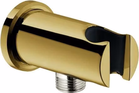 Gomito di uscita a parete GROHE Rainshower 26658, con supporto, rosone rotondo, filettatura esterna 1/2'', alloggiamento interamente in metallo, sicurezza intrinseca contro il riflusso, alba fredda