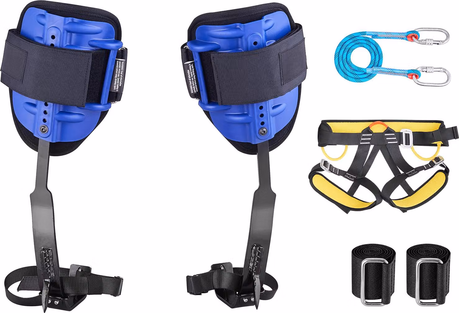 Set di imbracature da arrampicata SucceBuy, attrezzatura regolabile per l'arrampicata sugli alberi con cinghie e imbracatura, carico massimo 159 kg, robusti ramponi in acciaio, attrezzatura per la cura degli alberi per la raccolta della frutta e le attivi