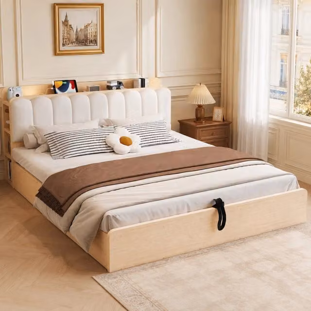 letto in legno colore legno naturale 180 x 200 cm