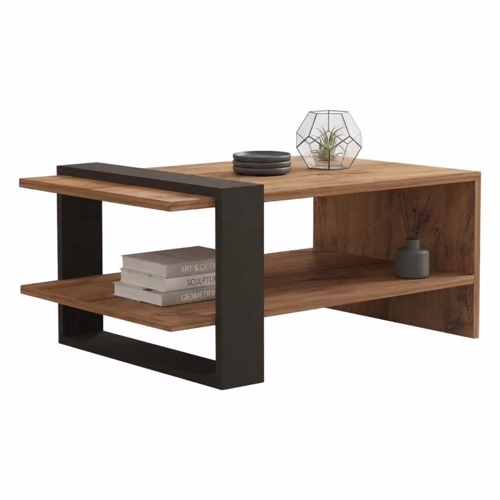 Tavolino da salotto DMORA moderno in legno color rovere, L: 80 cm, P: 55 cm, H: 35 cm – 2