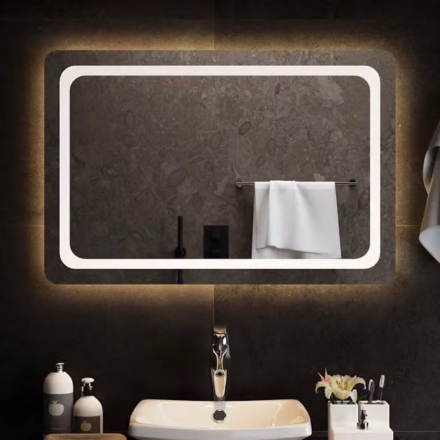 Specchio da Bagno con Luci LED-Specchio per Bagno 90x60 cm 572963
