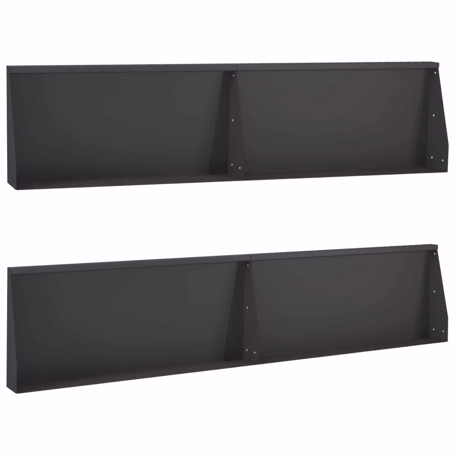 Set di 4 pezzi di aiuole rialzate vidaXL in acciaio nero per giardino ornamentale L: 100 cm, P: 40 cm, H: 12 cm