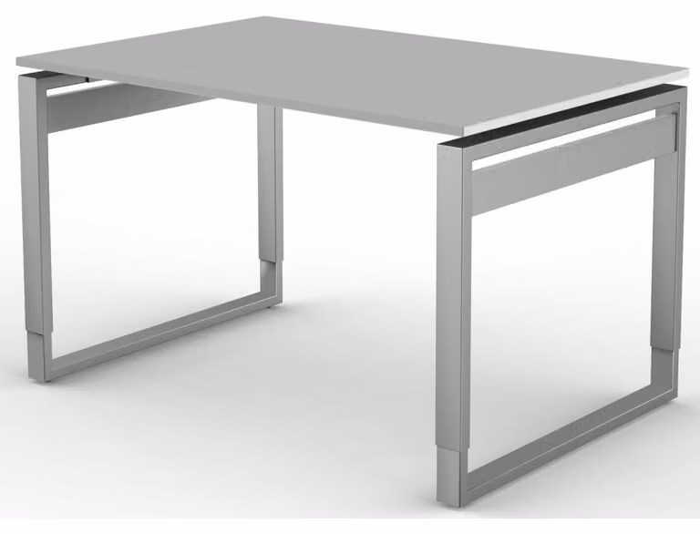 Scrivania Form 5, regolabile in altezza manualmente, grigio chiaro, dimensioni piano d'appoggio:120 x 80 cm