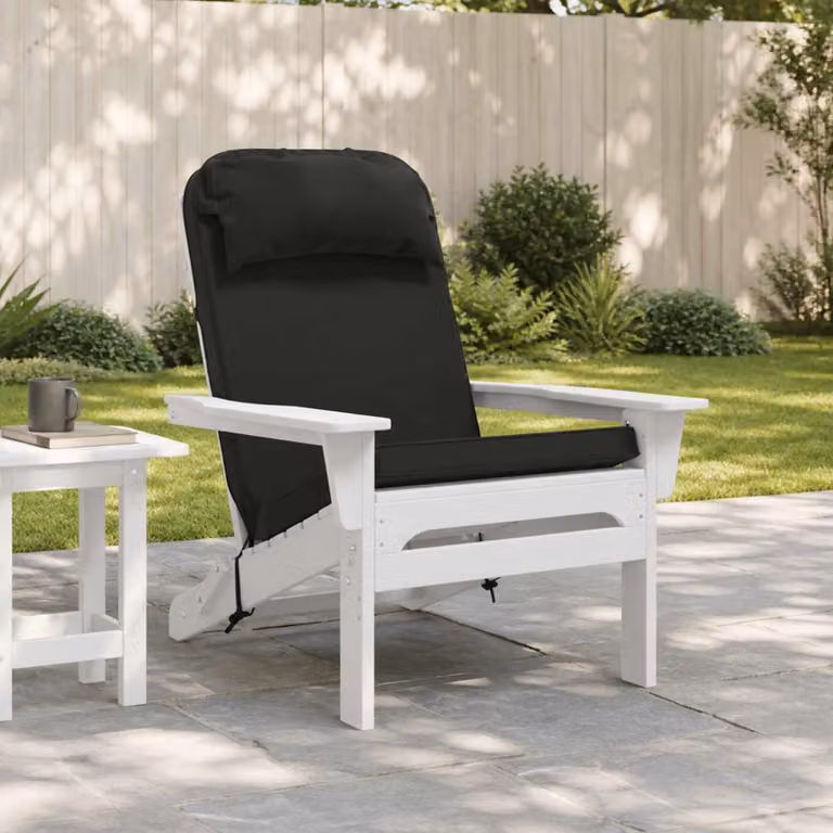 vidaXL Cuscino per Lounger Sole in Poliestere Nero L 124 x P 55 x H 5 cm