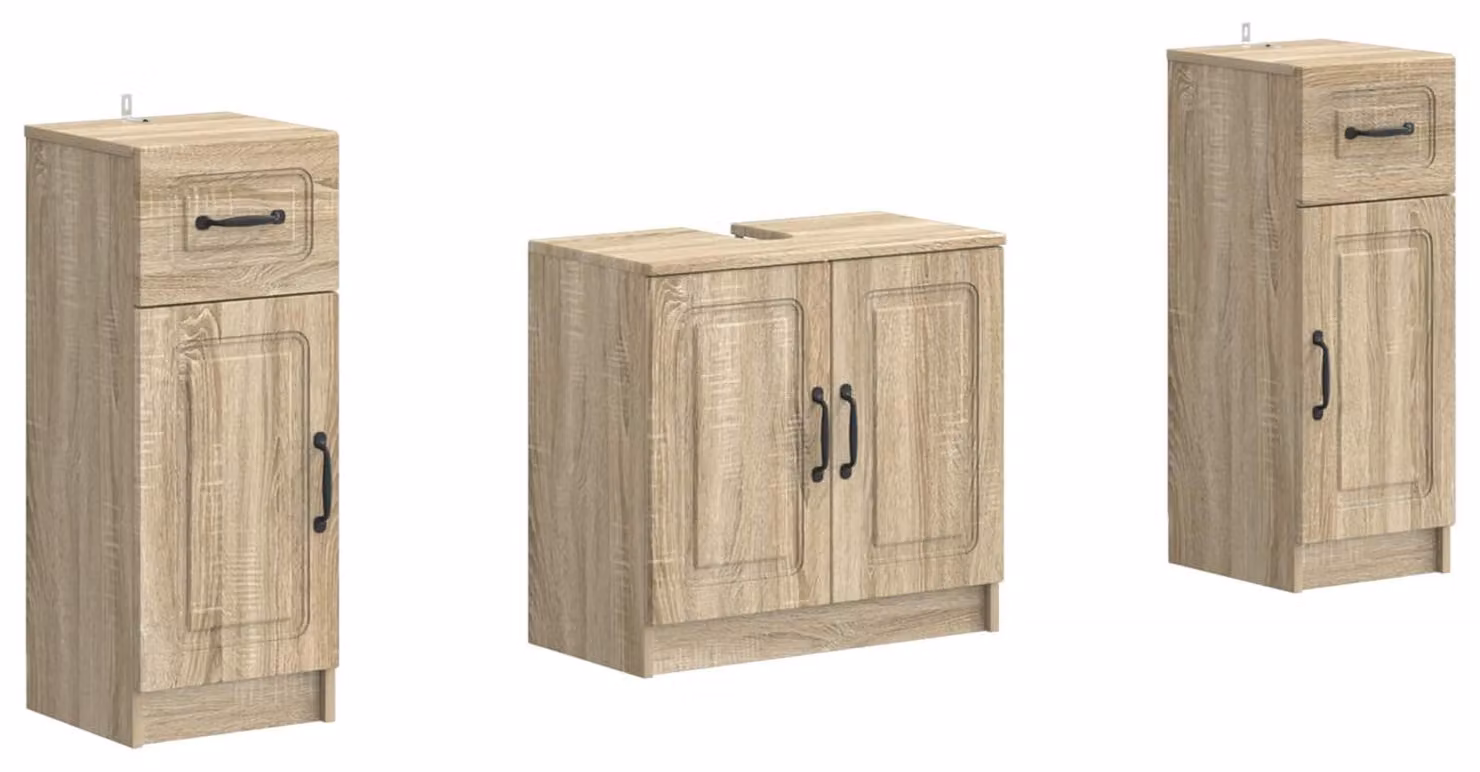 Set di due mobili da bagno UTRECHT, finitura rovere Sonoma