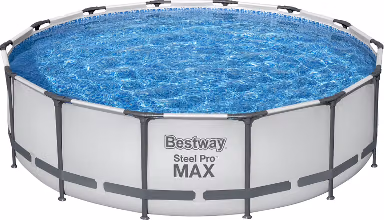 Steel Pro MAX™ Frame Pool set completo con pompa filtro Ø 427 x 107 cm, grigio chiaro, rotondo