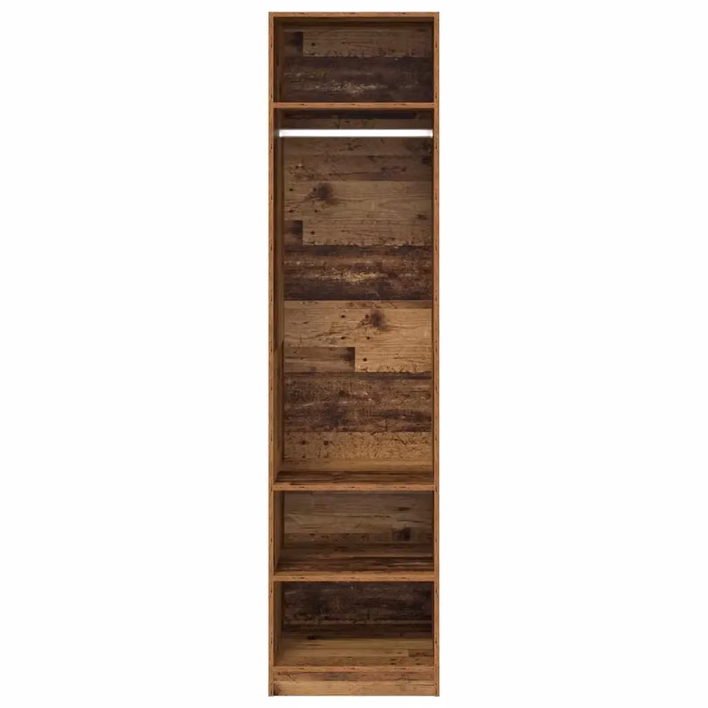 Armadio moderno minimalista HELLOSHOP26 in legno composito marrone con cassetti integrati e ripiani interni L/P/H: 50 x 50 x 200 cm – 2