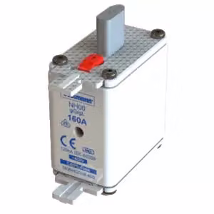 Inserto fusibile Eaton, bassa tensione, 160 A, CA 400 V, 120 kA, NH00, gL/gG, IEC, doppio indicatore di stato, linguetta di azionamento sotto tensione 160NHG00B-400