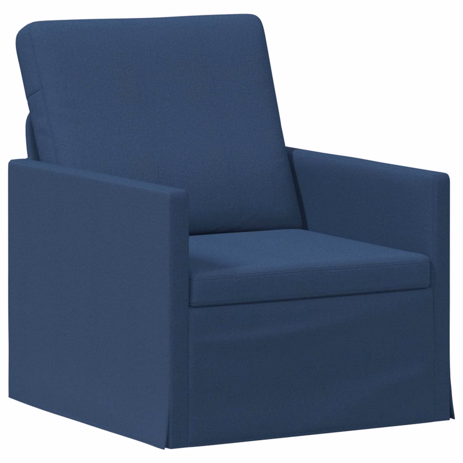 Divano Singolo Moderno vidaXL Blu in Tessuto con Braccioli e Struttura in Metallo L: 70 cm, P: 81 cm, H: 82 cm