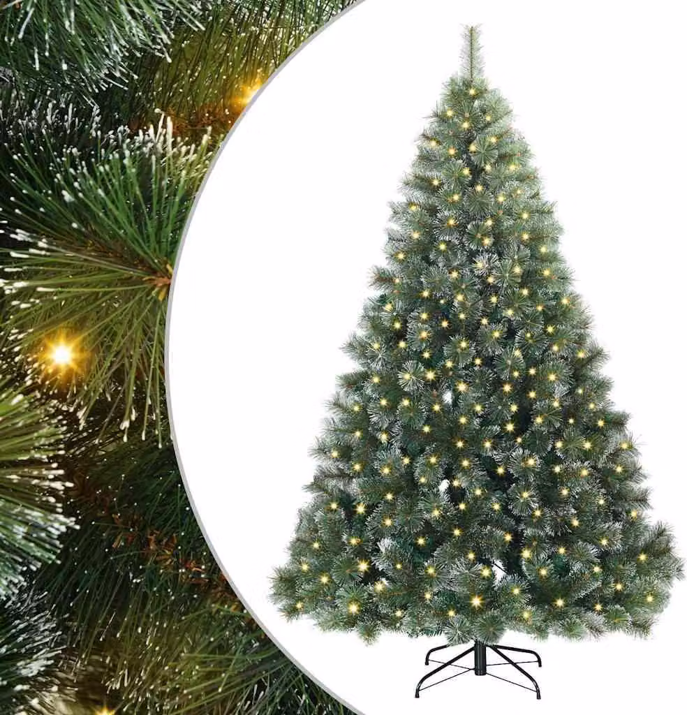 Albero di Natale artificiale con 300 LED Verde 180 cm PE e PVC