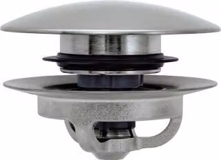 Valvola PUSH-OPEN, acciaio inox spazzolato