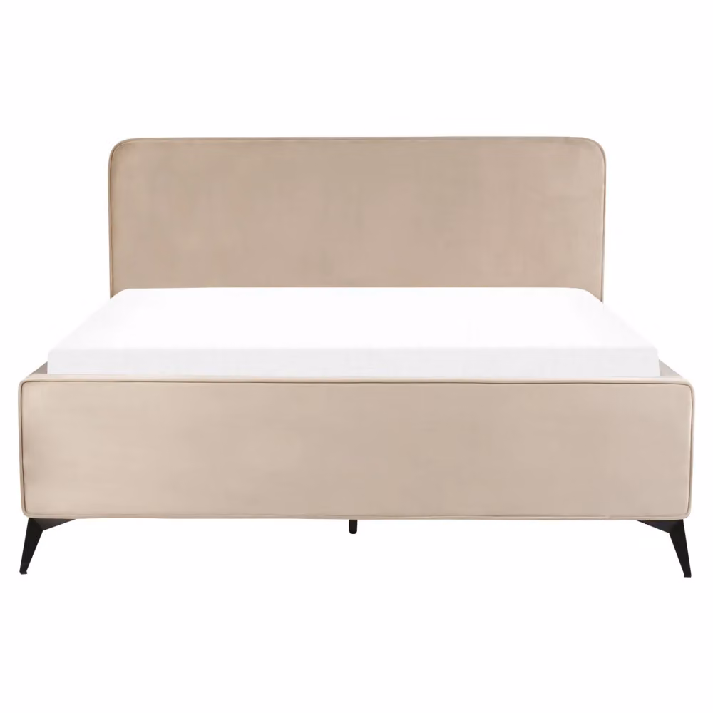 Letto Beliani in velluto Grigio Talpa con doghe a ressorti L/P: 160 x 200 cm – 2