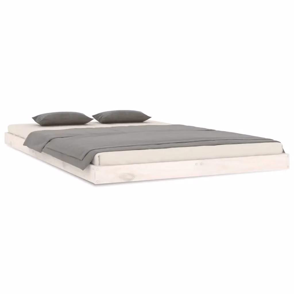 vidaXL Giroletto in legno massello di pino bianco con doghe fisse L/P/H: 203.5 x 120 x 124 cm – 2