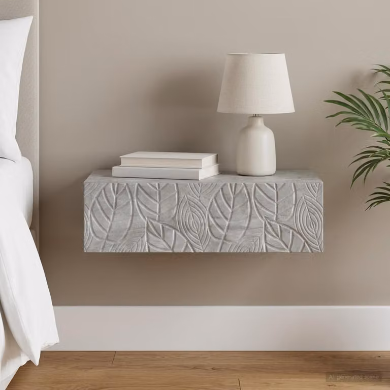 vidaXL Tavolino da Parete Laterale Moderno Grigio, L 59 x P 34,5 x H 17 cm