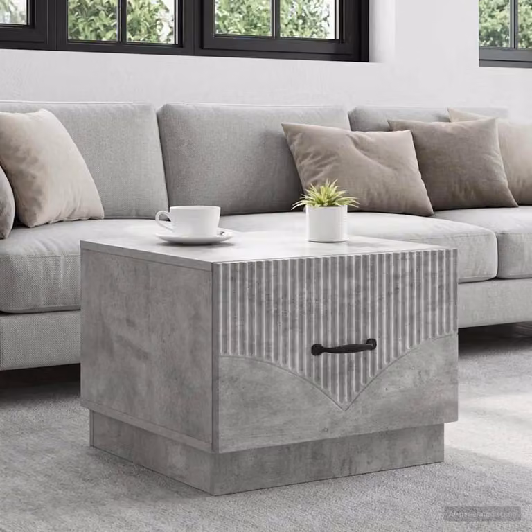 Maison Exclusive - Tavolino grigio cemento 49 x 50 x 37 cm in materiale derivato dal legno