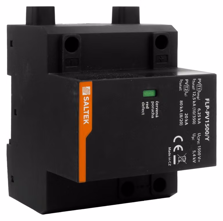 Dispositivo di protezione contro le sovratensioni di tipo 1, 40kA, FLP-PV1500/Y, fino a 1500V DC, montabile su guida DIN, varistore fotovoltaico