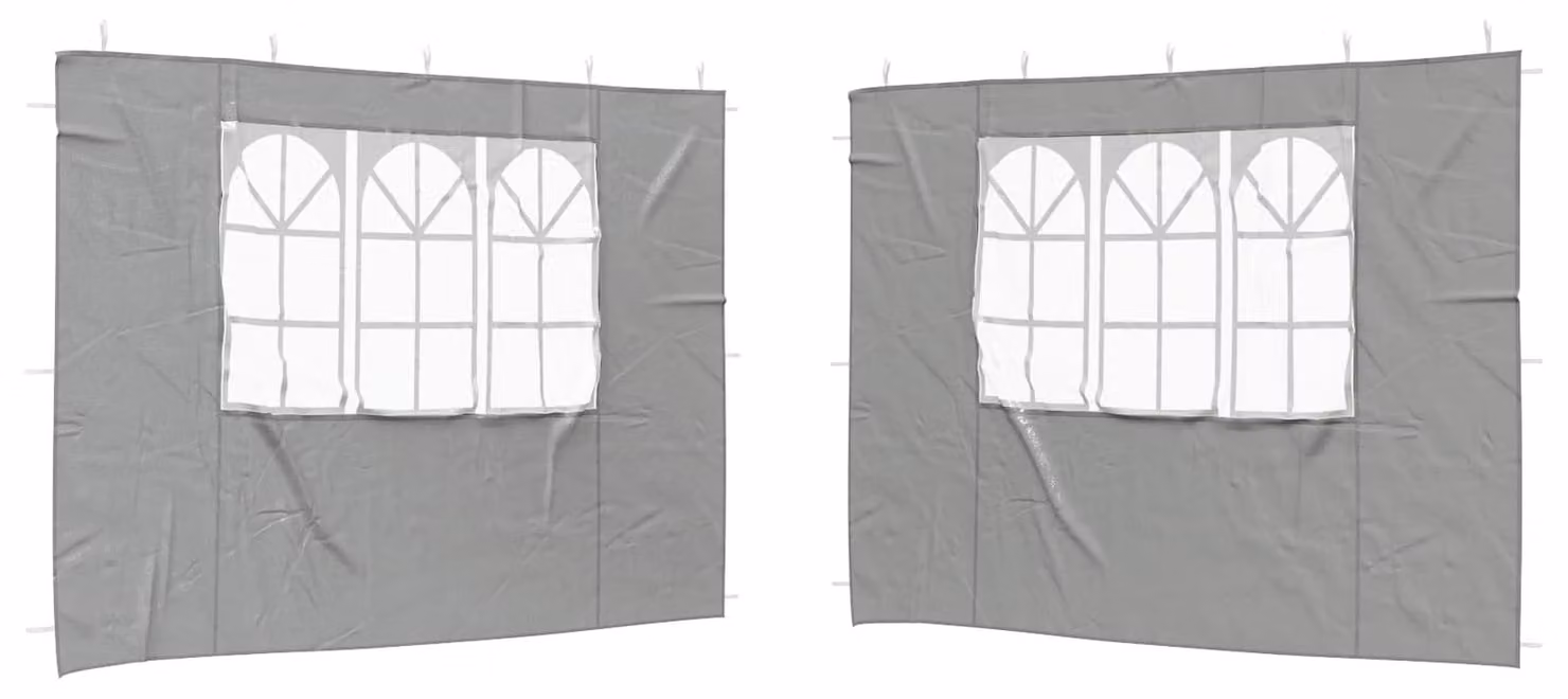 Parete per tenda da festa 2 pcs 300 x 195 cm Grigio Chiaro