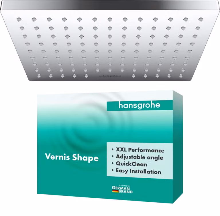 Doccia a soffione Vernis Shape, 230x170 mm, 1 getto, cromata