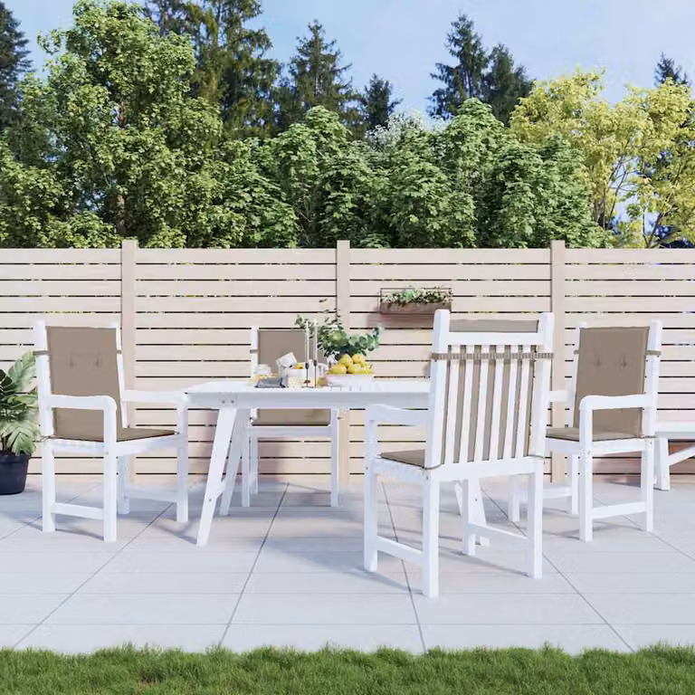 Set di 4 cuscini per sedie da giardino vidaXL, colore tortora, impermeabili e traspiranti, L/P/H: 100 x 50 x 3 cm