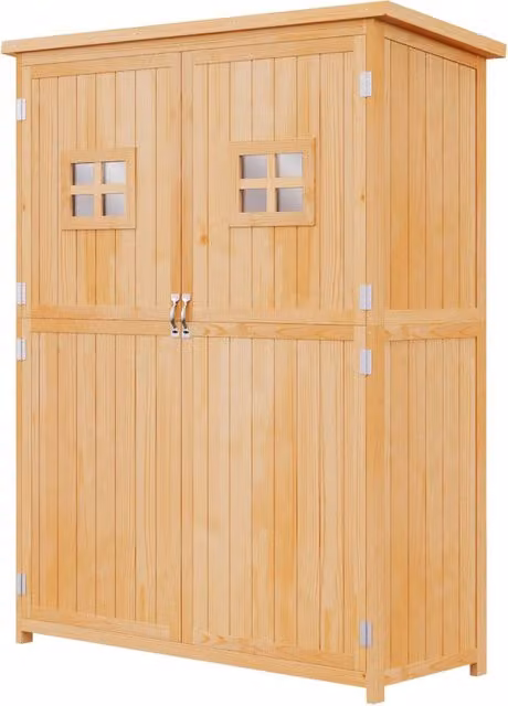 Casetta Box da Giardino 127,5x50x164 cm in Legno Naturale