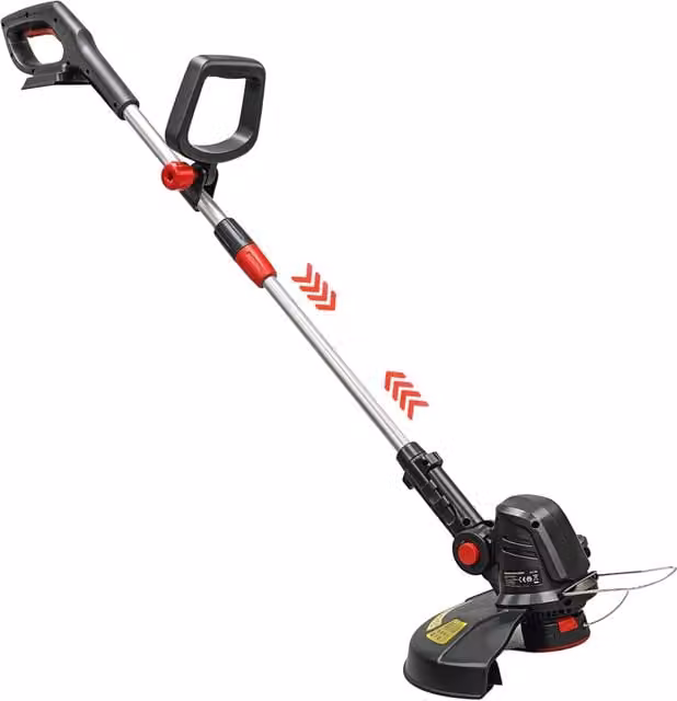 Tagliabordi a batteria 2 in 1 Outsunny con impugnatura telescopica regolabile e testa inclinabile, Argento