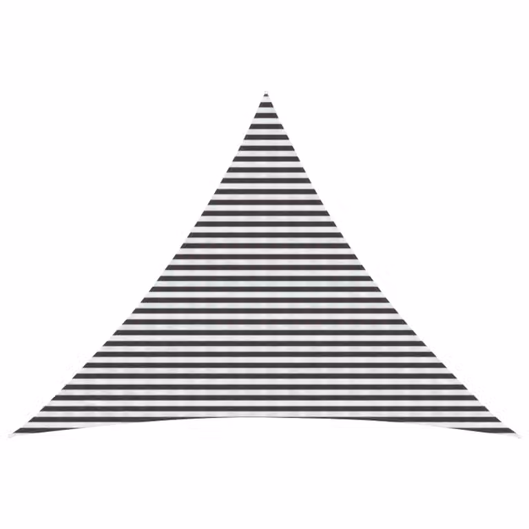 Telo Ombra Triangolare vidaXL in HDPE Antracite e Bianco L: 5 m, P: 5 m, H: 6 m