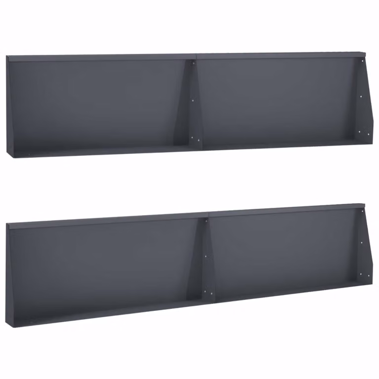 Set di 4 muri di contenimento vidaXL in acciaio color antracite, L: 100 cm, H: 50 cm, P: 12 cm
