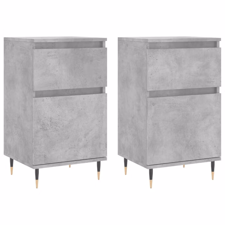 Credenze 2 pz Grigio Cemento 40x35x70 cm in Legno Multistrato