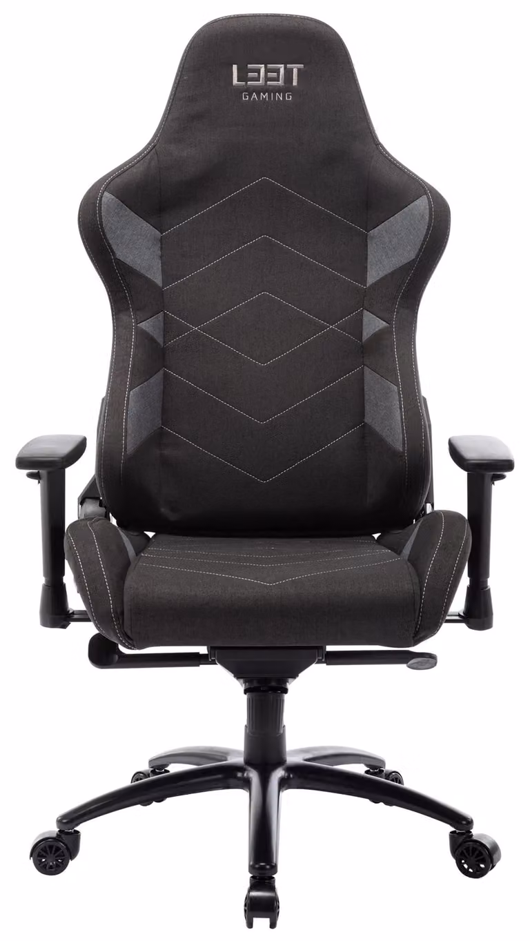Sedia da gaming, rivestita in ecopelle, color grigio scuro, dimensioni standard, capacità di carico: 125 kg