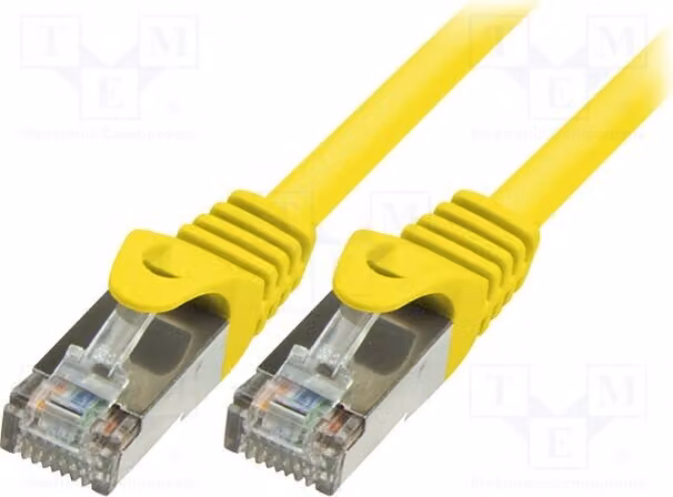 1 cavo RJ45-Kabel CP1057S, giallo, in PVC, categoria 5e, lunghezza 2 metri