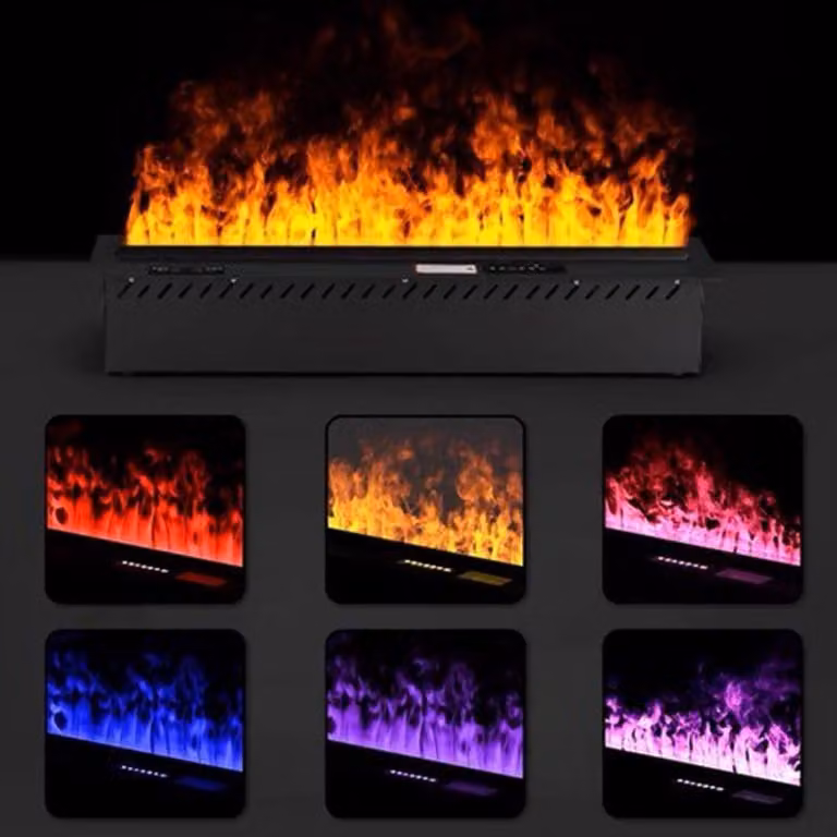 Camino elettrico da parete - 1200 mm - 336W - Effetto fiamma LED con vapore acqueo